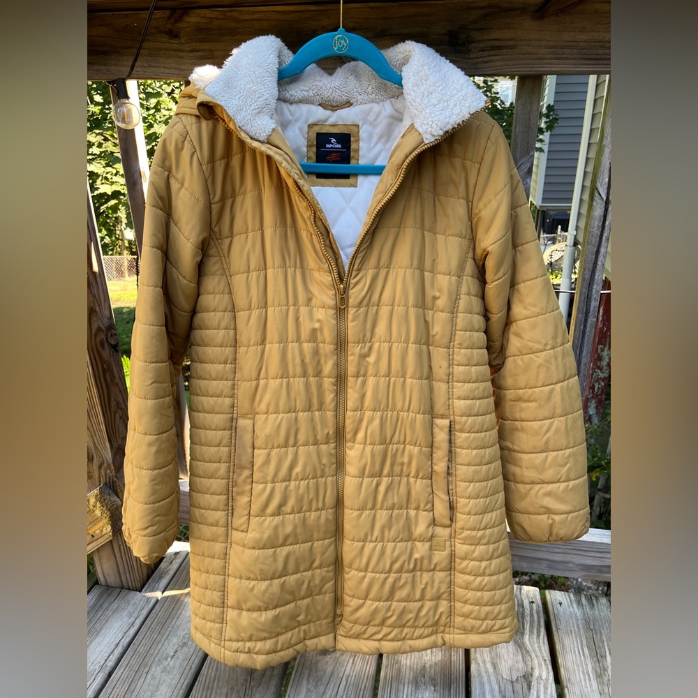 Rip Curl Mustard Quilted Puffer Jacket